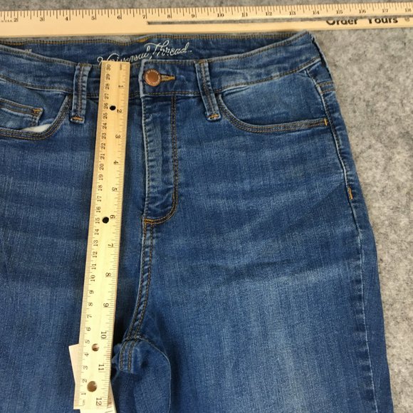 Universal Thread Jeans 6 28 High Rise Skinny Medium Wash Distressed Stretch Blue - Picture 5 of 15